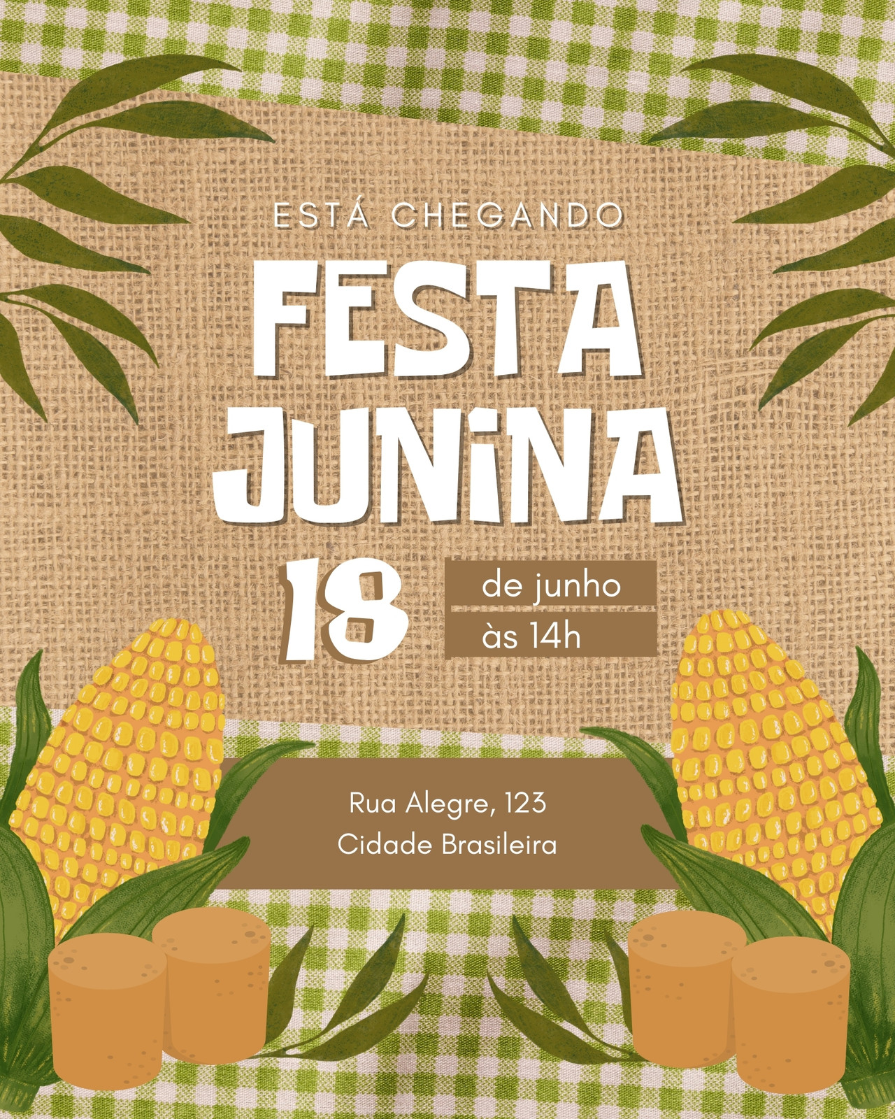 convite de festa junina post para instagram