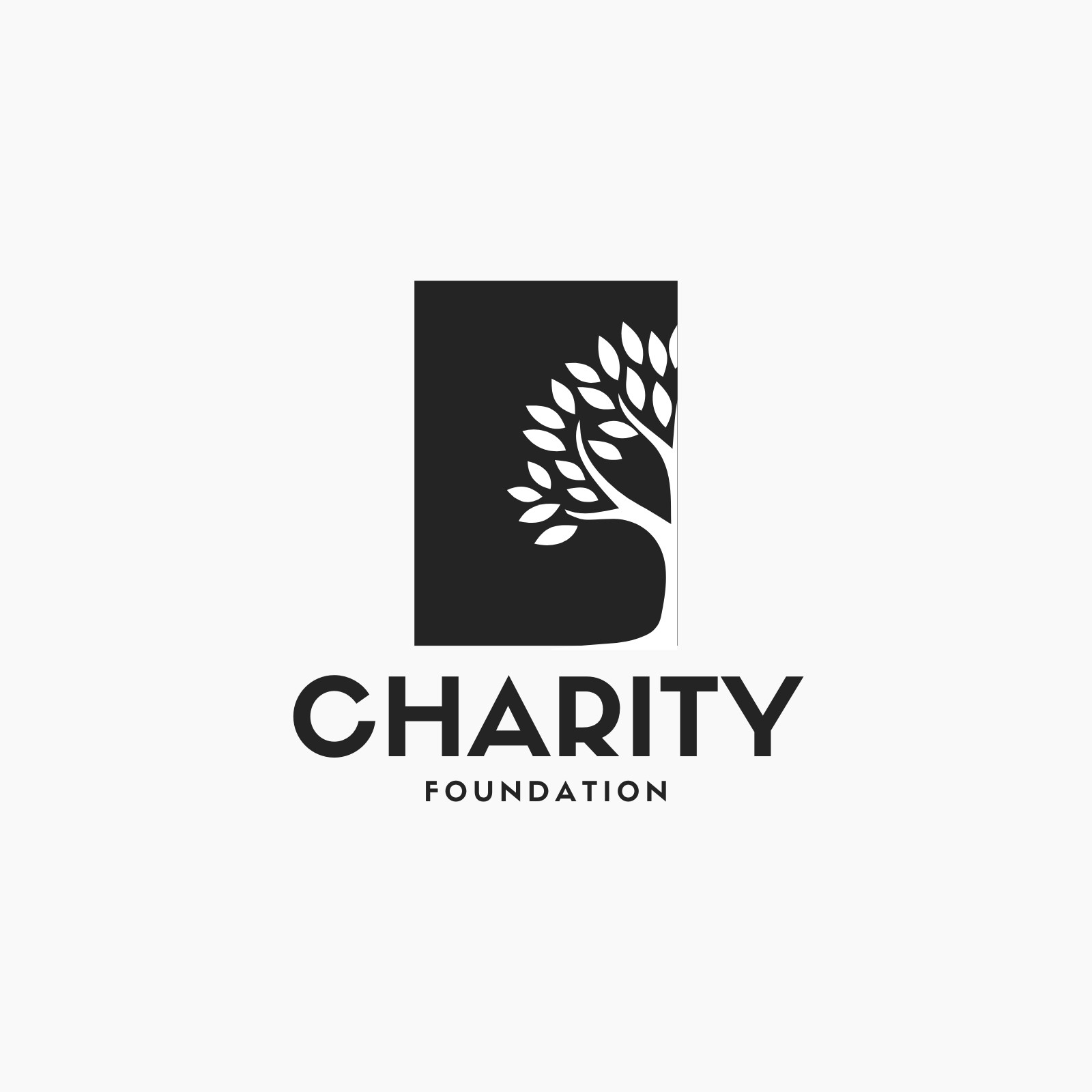 Black and White Tree Charity Foundation Logo