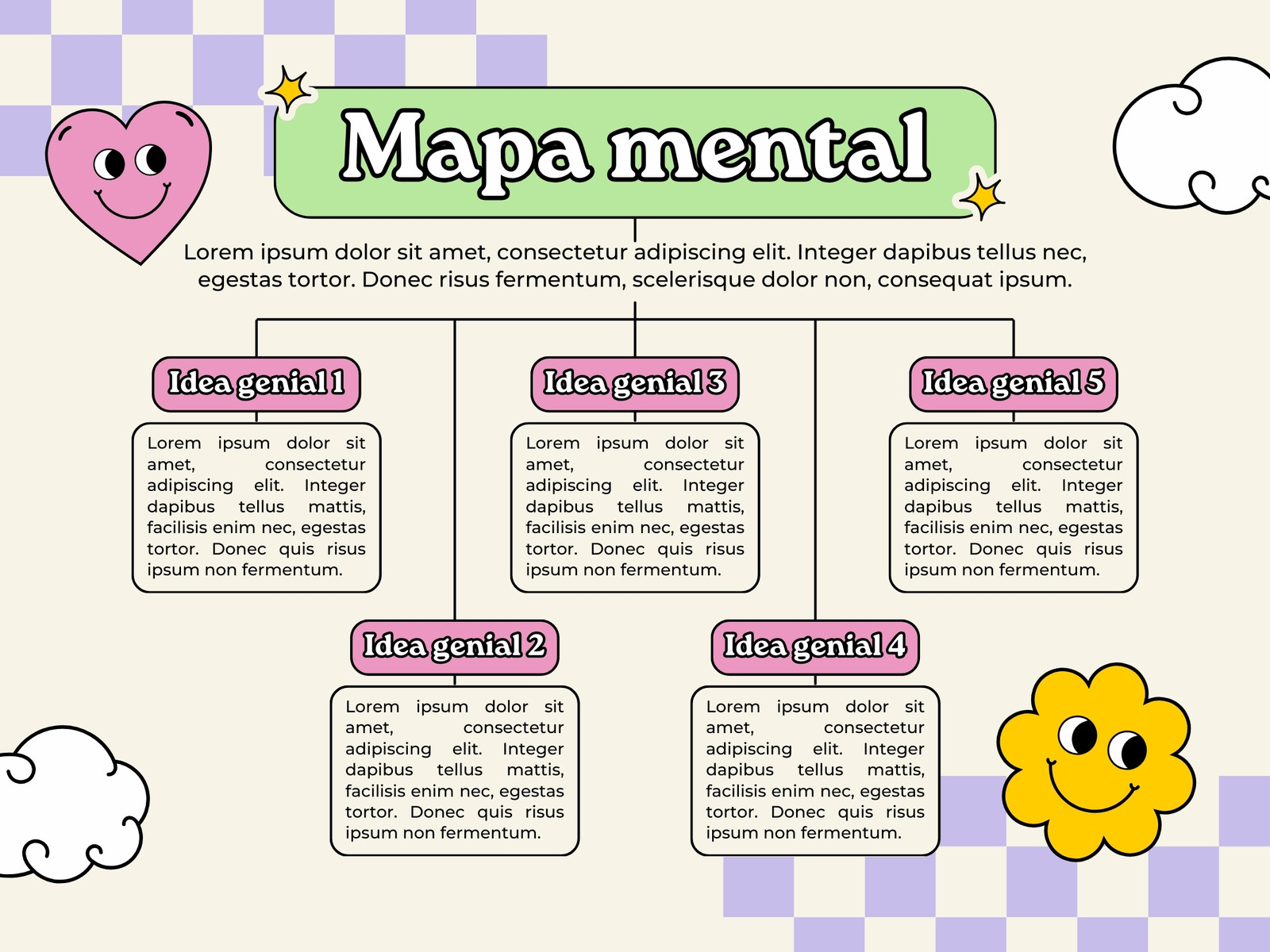 Gráfico mapa conceptual creativo moderno rosa