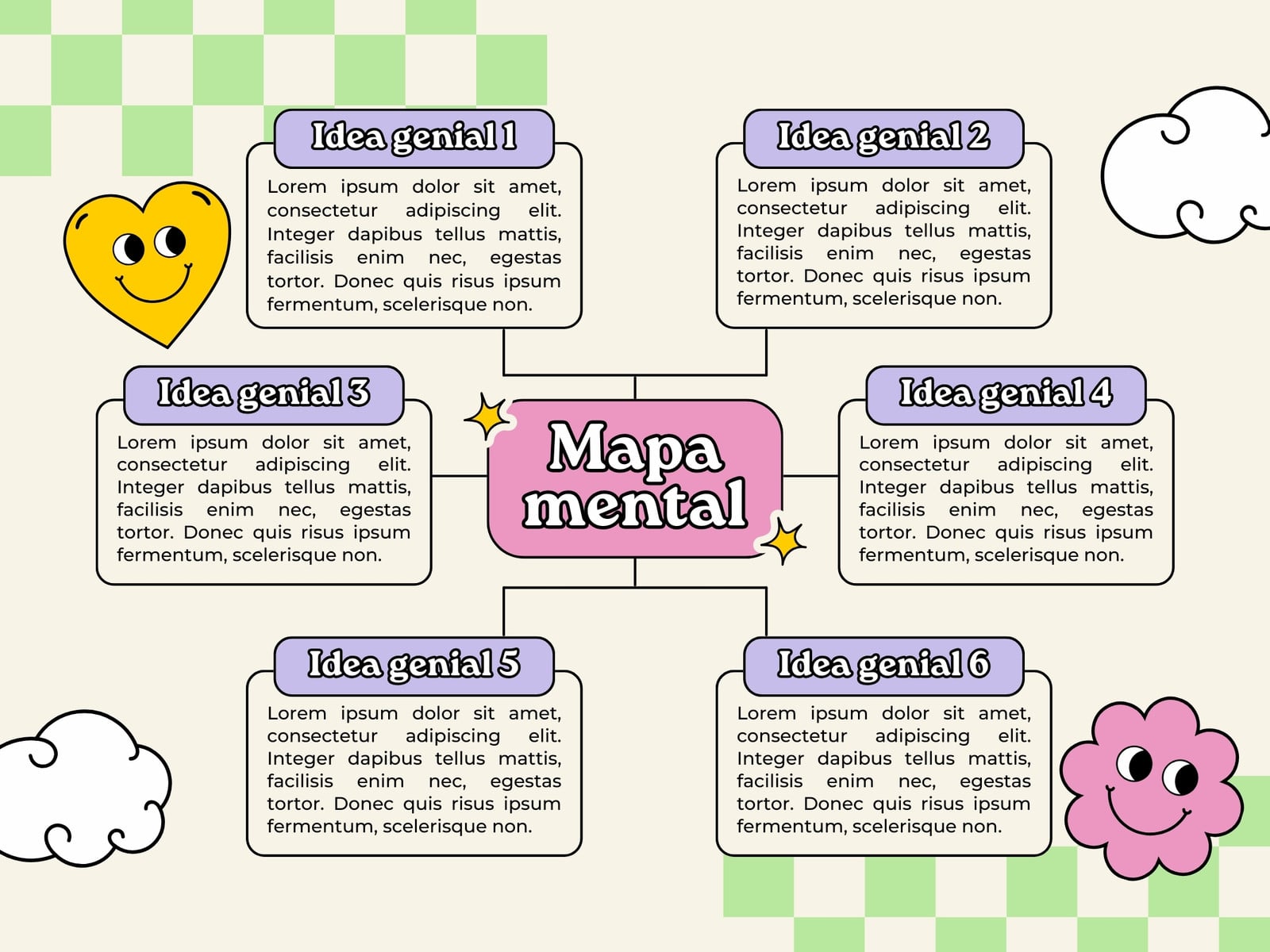 Gráfico mapa conceptual creativo moderno morado