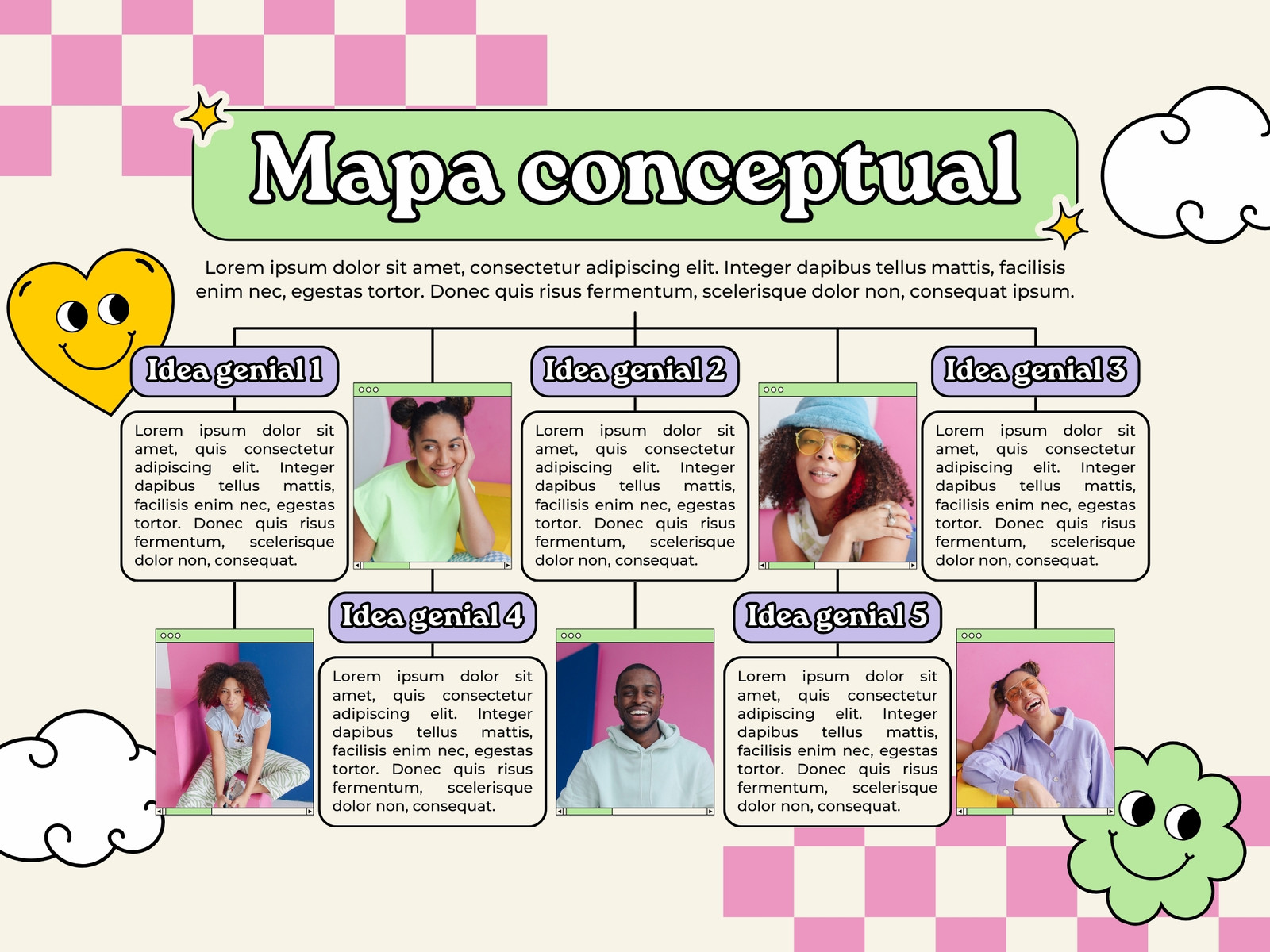 Gráfico mapa conceptual creativo moderno rosa