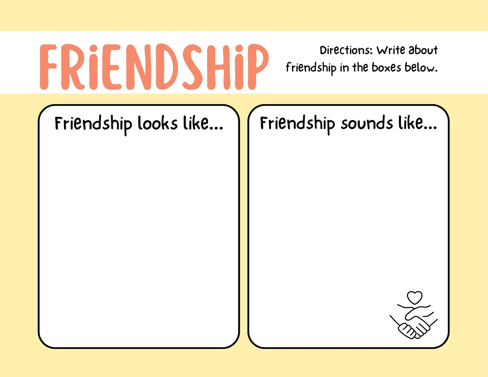 Free custom printable friendship worksheet templates | Canva