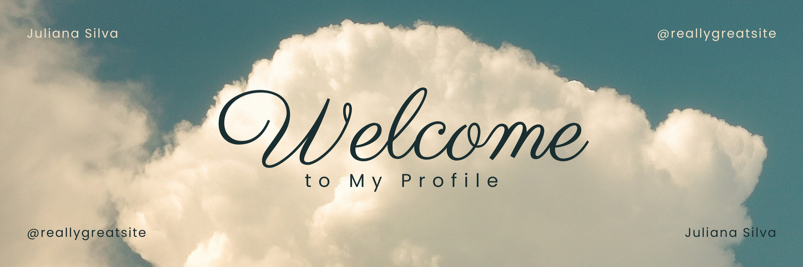 Blue White Aesthetic Welcome to My Profile Twitter Header