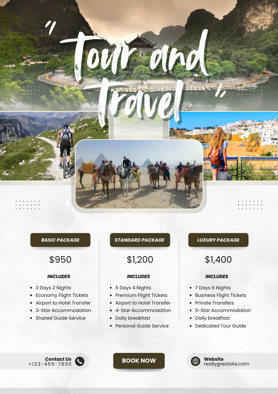 Wihte and Brown Modern Tours and Travels Agency Promotion Flyer