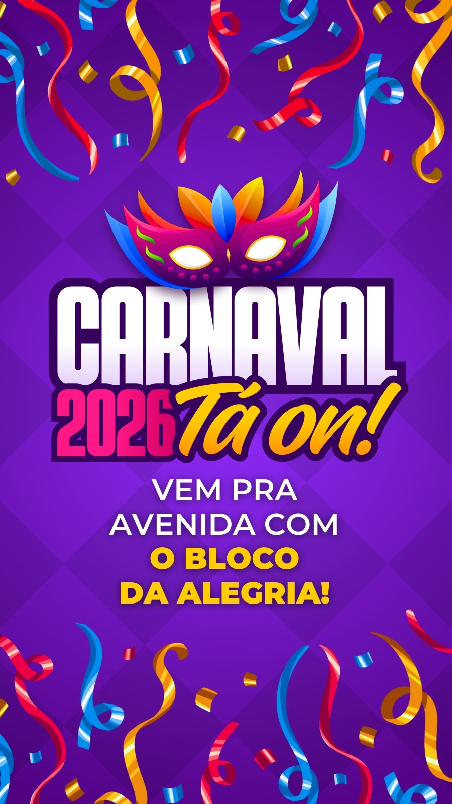 Story Carnaval 2026 Tá On Carnavalesco Roxo