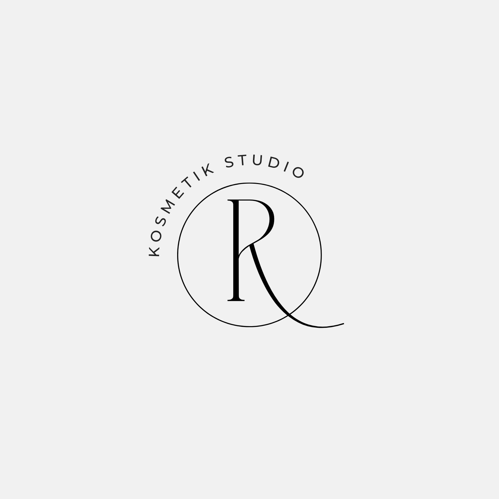 Schwarz Weiß Minimalist Elegant Kreis Kosmetik Studio Logo