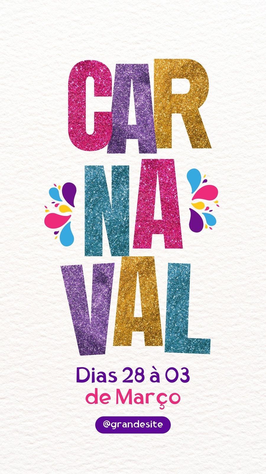 Carnaval bloco de carnaval colorido story do instagram