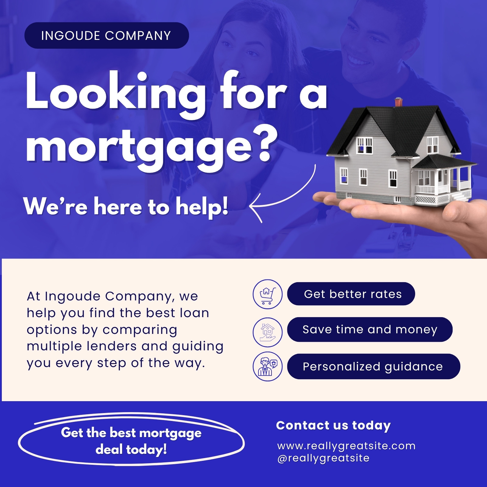 Blue And White Modern Mortgage Broker Instagram Post