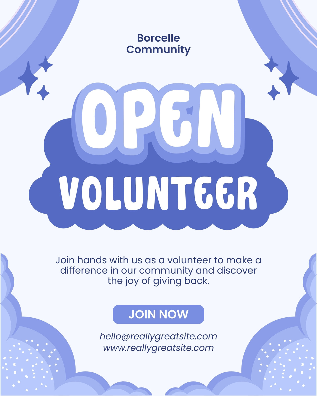 Purple Cute Playful Modern Open Volunteer Instagram Post