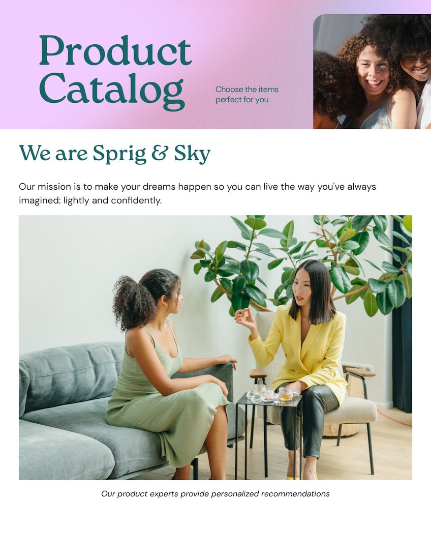 Product Catalog Doc in Gradient Style