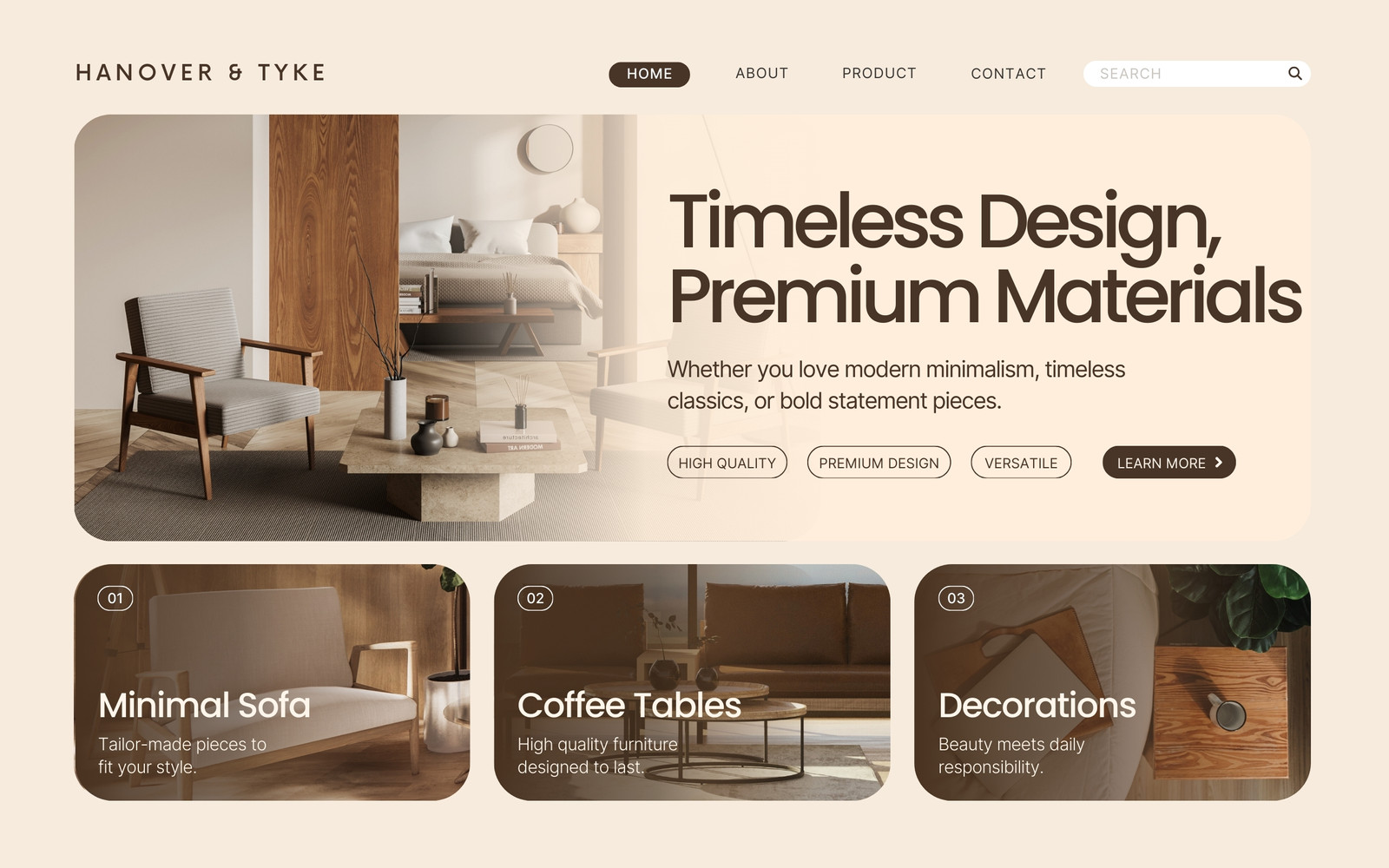 Brown Beige Bold Minimalist Furniture Company Desktop Prototype