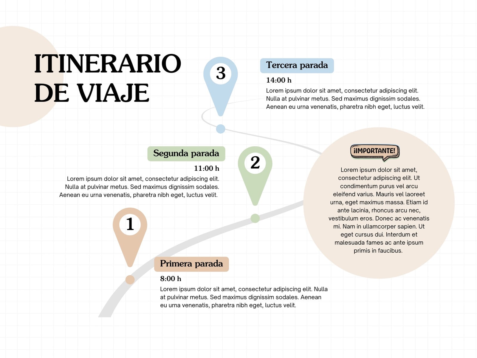 Gráfico de Recorrido Timeline Sencillo Colores Pasteles