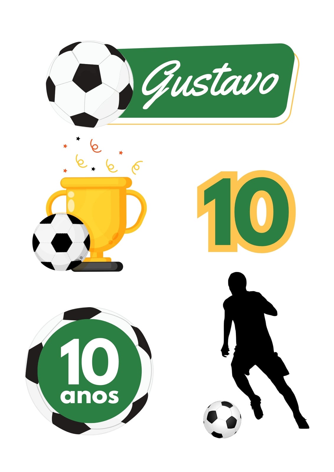 Topo de Bolo Tema Futebol Documento A4
