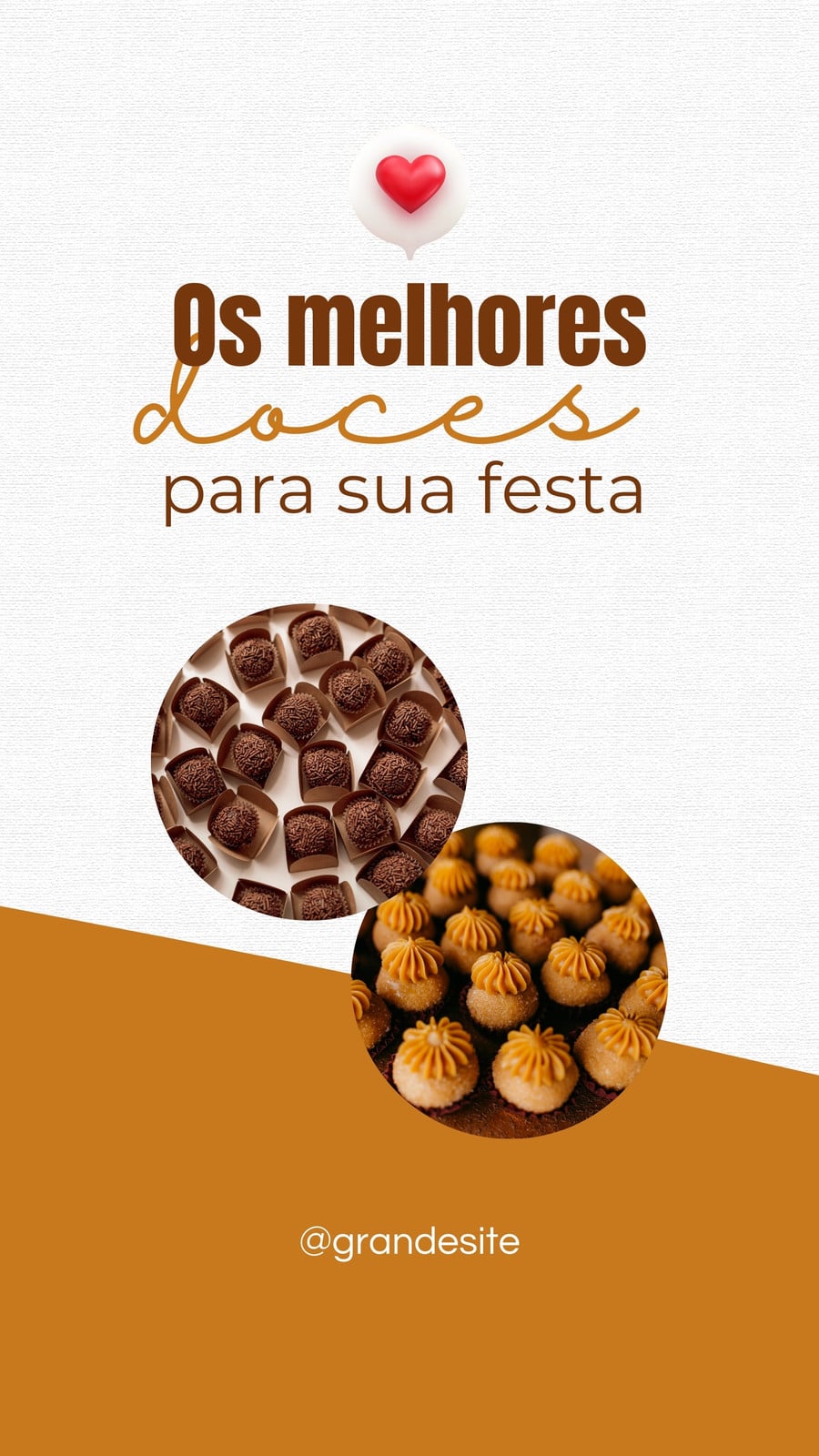 Encomenda de Doces Story Branco e Marrom Moderno