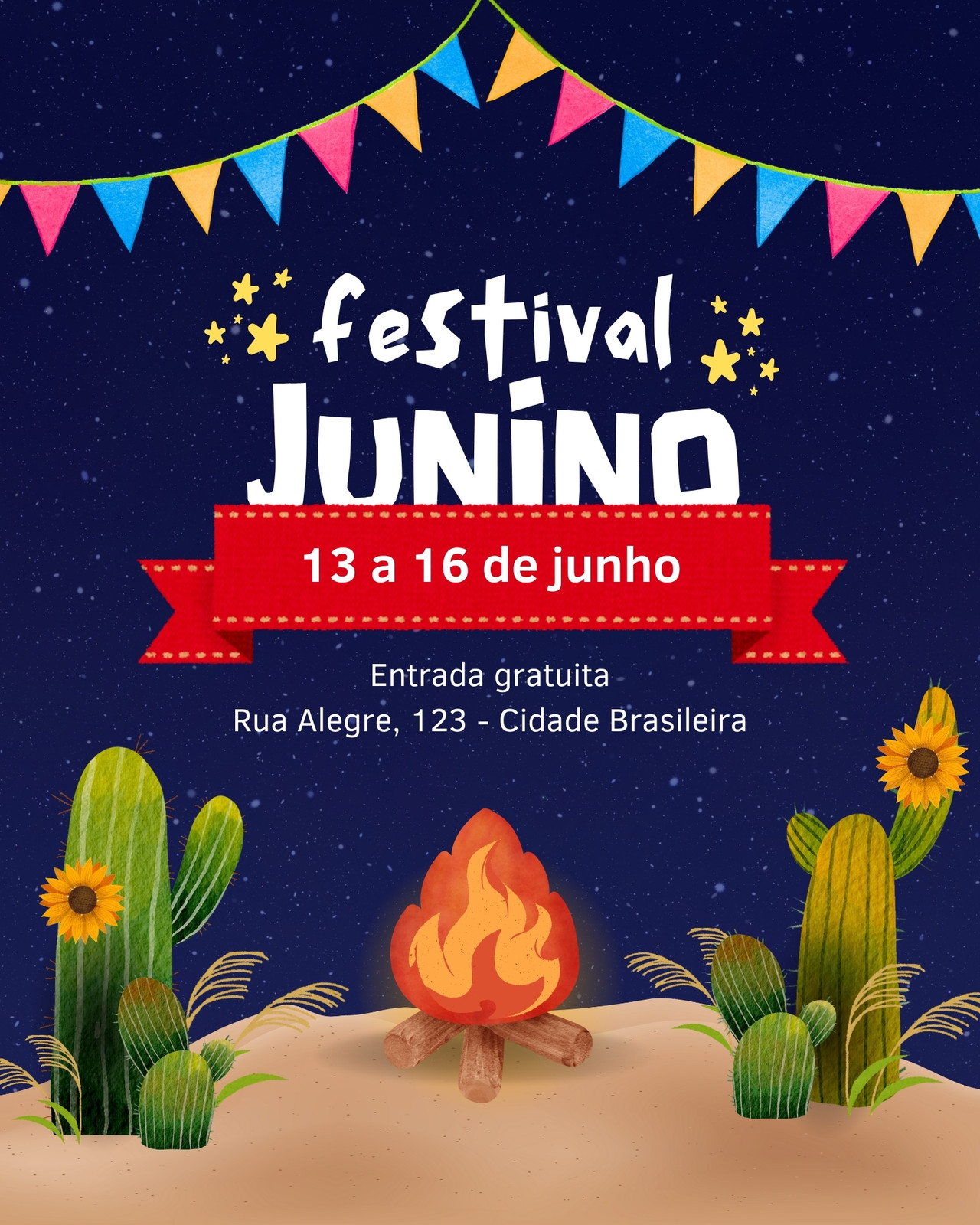 convite post do instagram festa junina