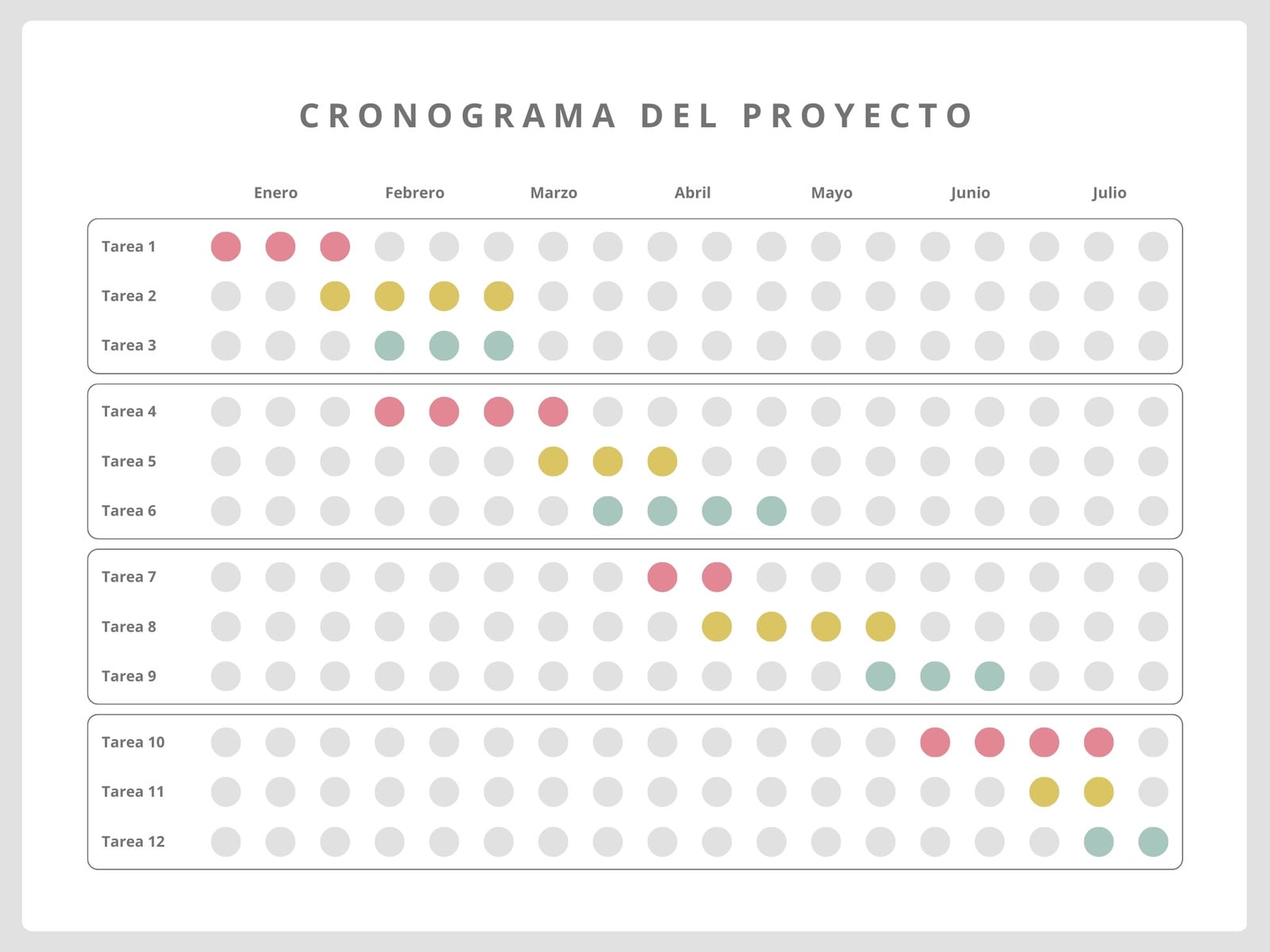 Gráfico Cronograma del proyecto Profesional Gris