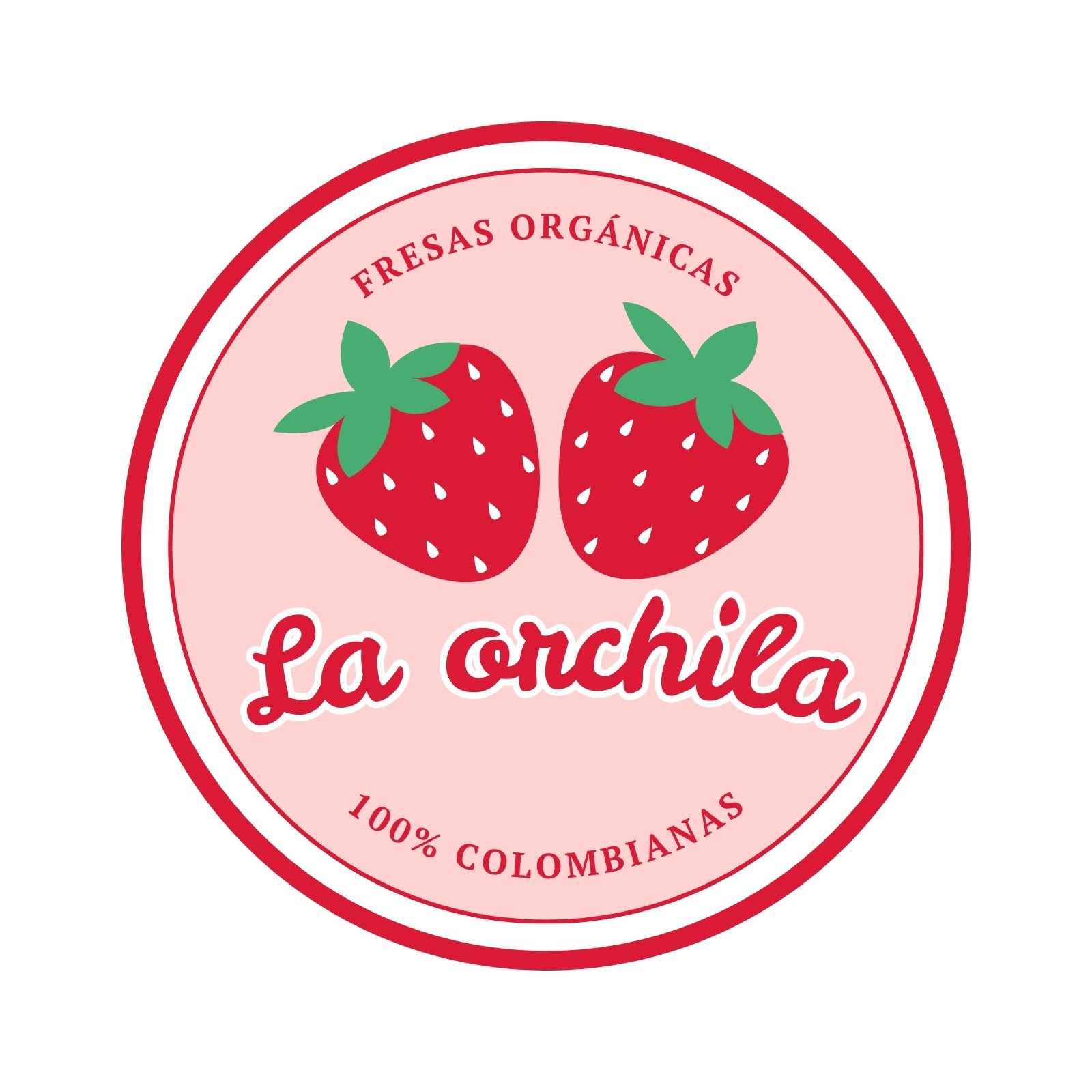 logo de fresas ilustrado rojo