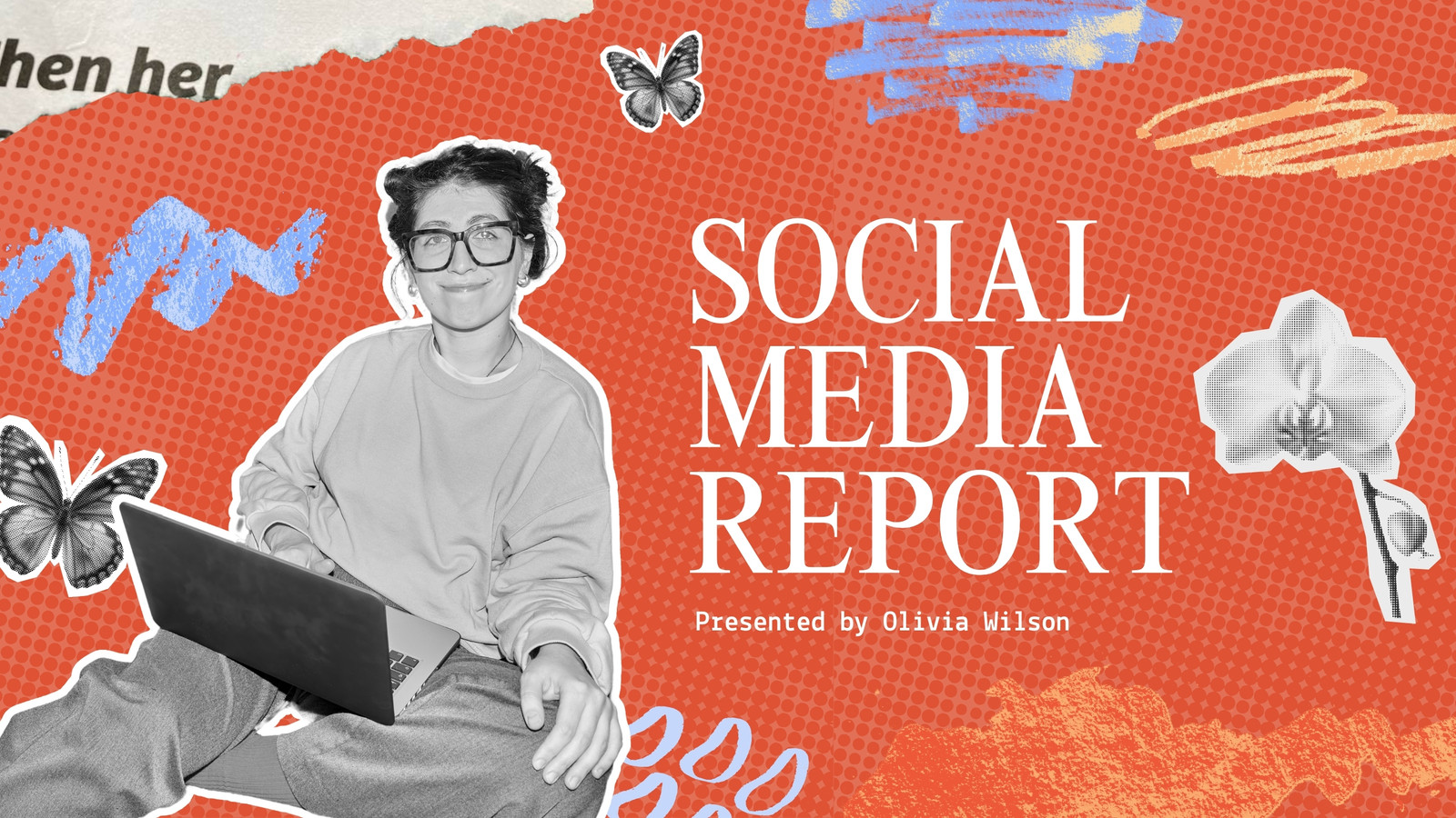 Bold Modern Social Media Report Presentation