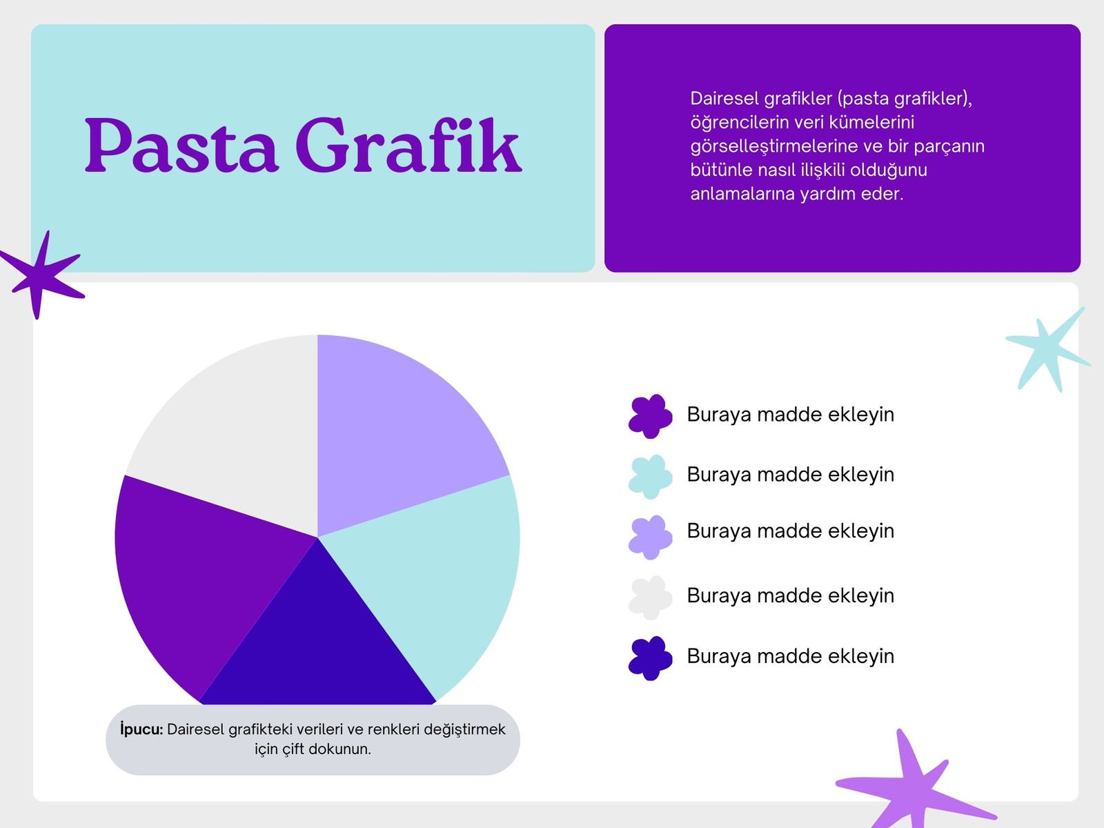 Mor Turkuaz Eğlenceli Stilde Ders Grafik Görseli