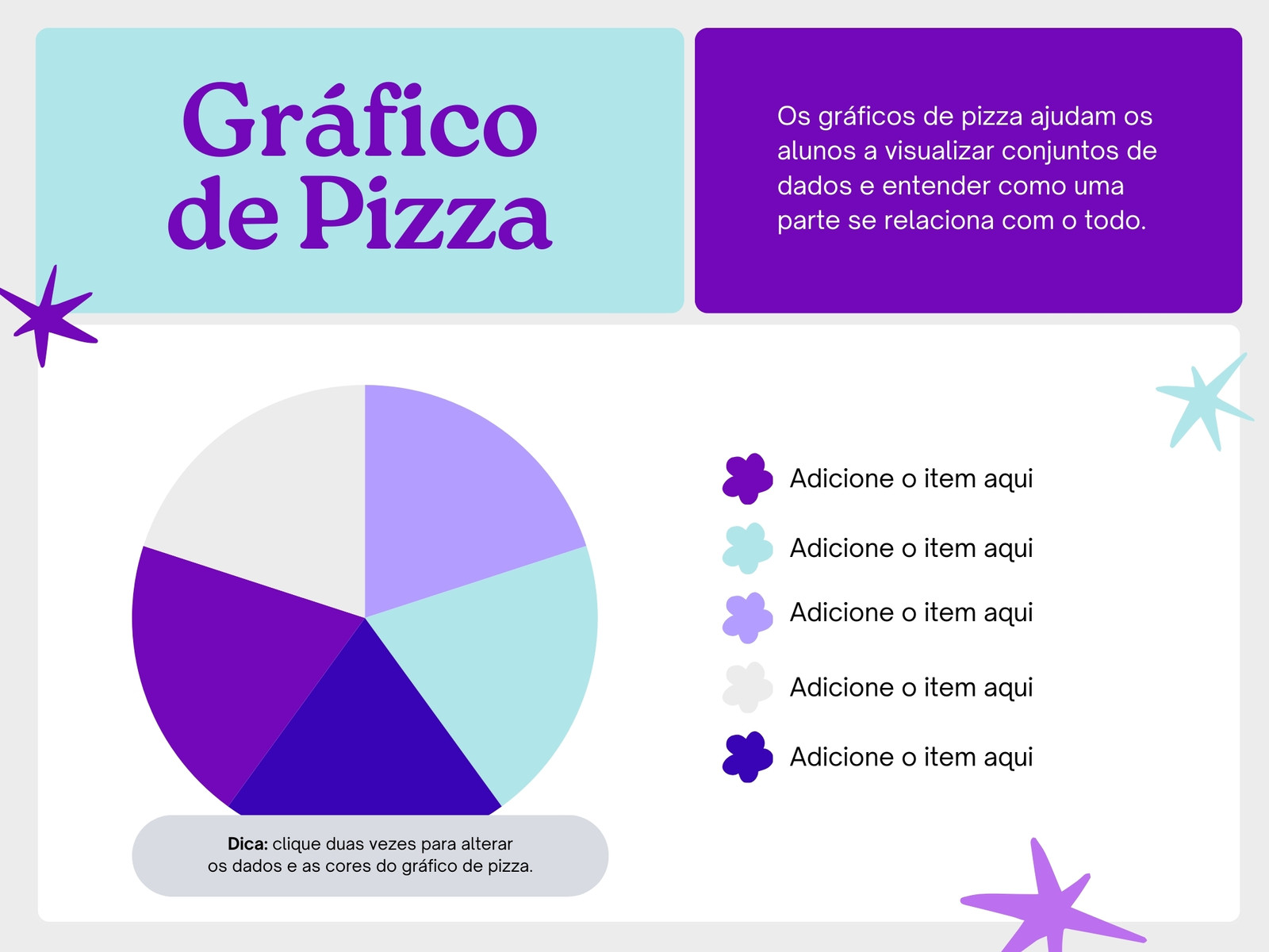 Gráfico de aula com estilo ilustrativo orgânico em violeta e branco
