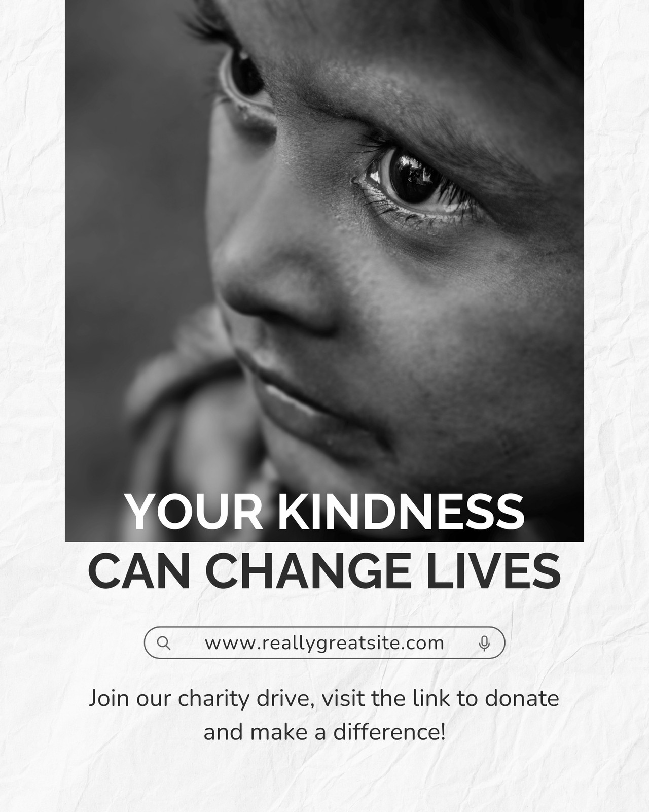 Grey and White Minimalist Charity Donation Instagram Post
