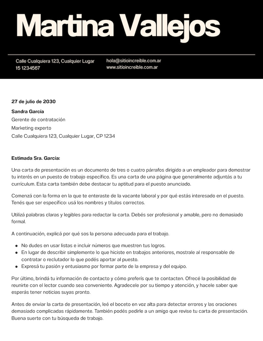 Doc de carta de presentación