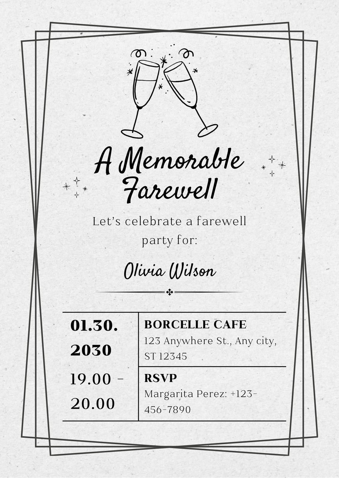 White Vintage Elegant Farewell Party Invitation