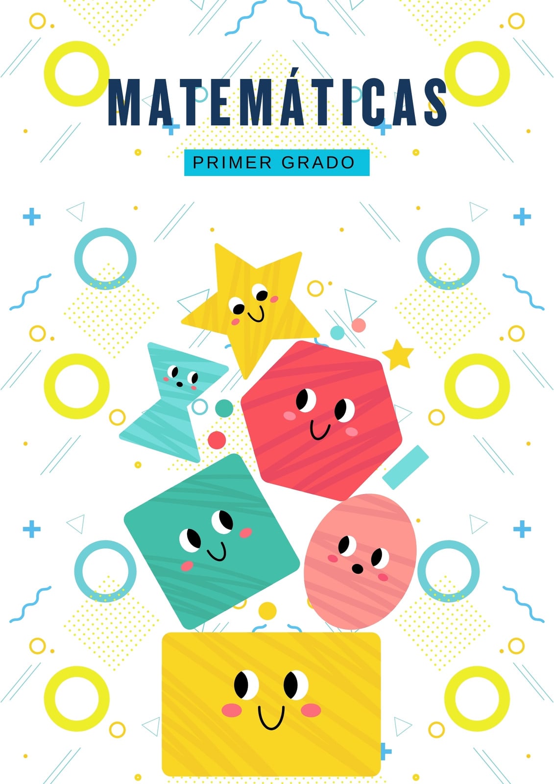 Portada de matemáticas - Cuaderno - Caricatura y colorida