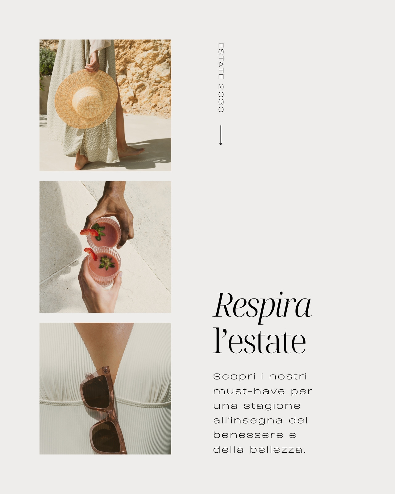 Beige Minimalista Estetico Foto Collage Estate Post Instagram