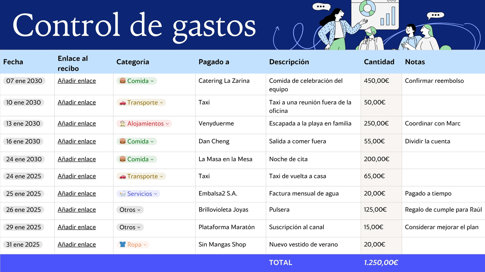 Hoja de seguimiento de gastos