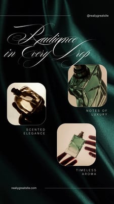 Elegant Aesthetic Opulence Era Product Business Collage Video Instagram Reel Mobile Video Canva template, green