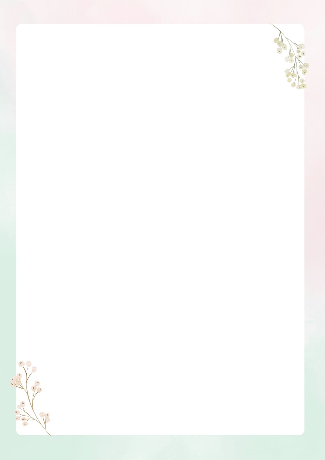 ピンク　かわいい　花　A4枠線