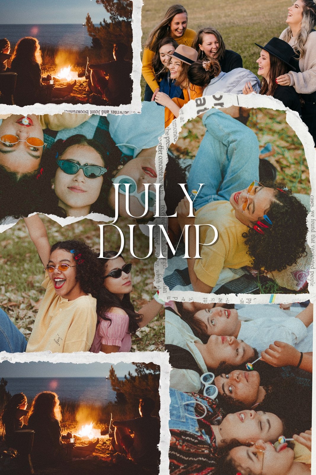 Brown and Green Illustrated Friendship Photo Collage