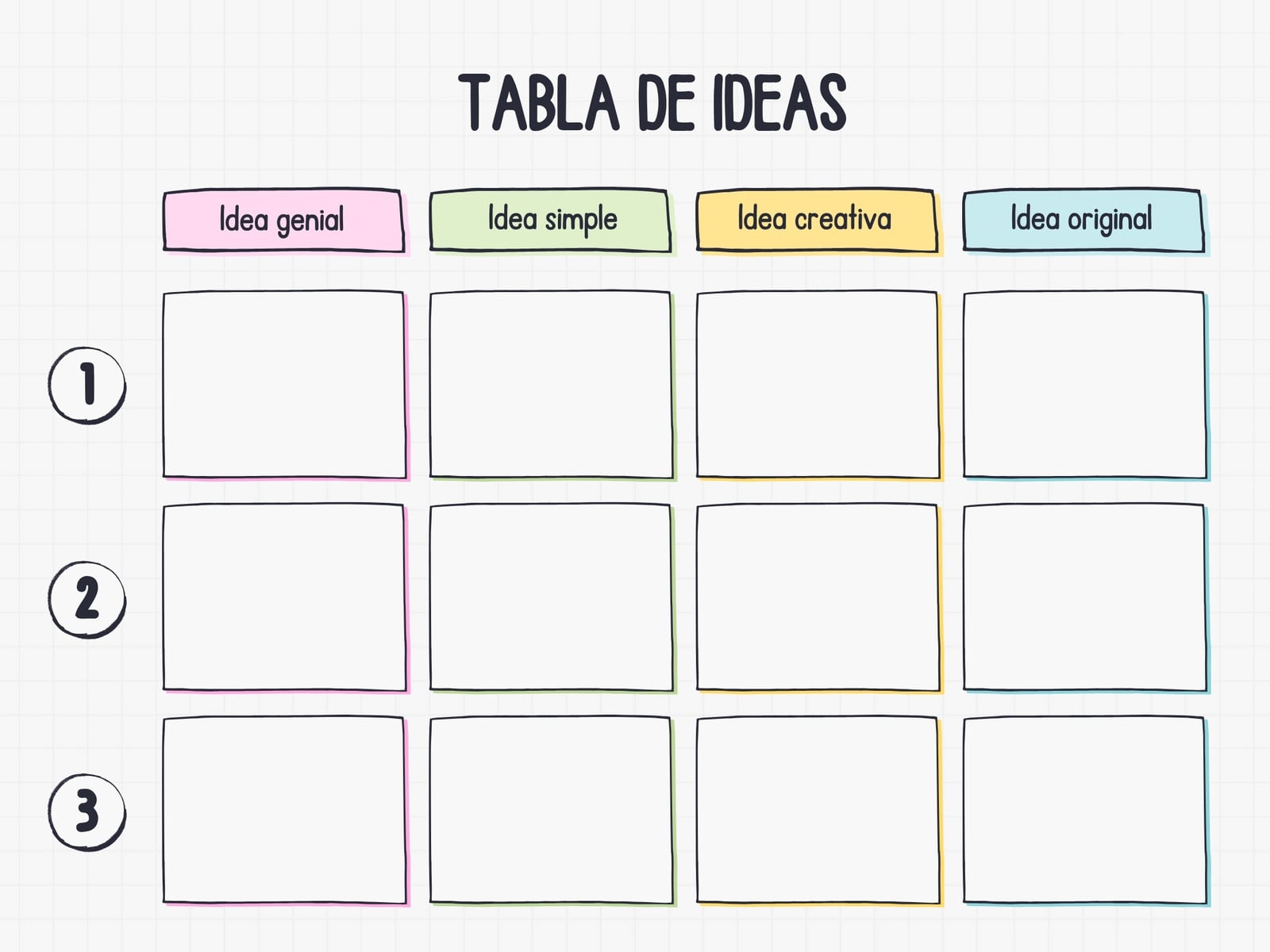 Organizador Gráfico de Tabla Esquema de Cajas Comparación Sencilla Multicolor