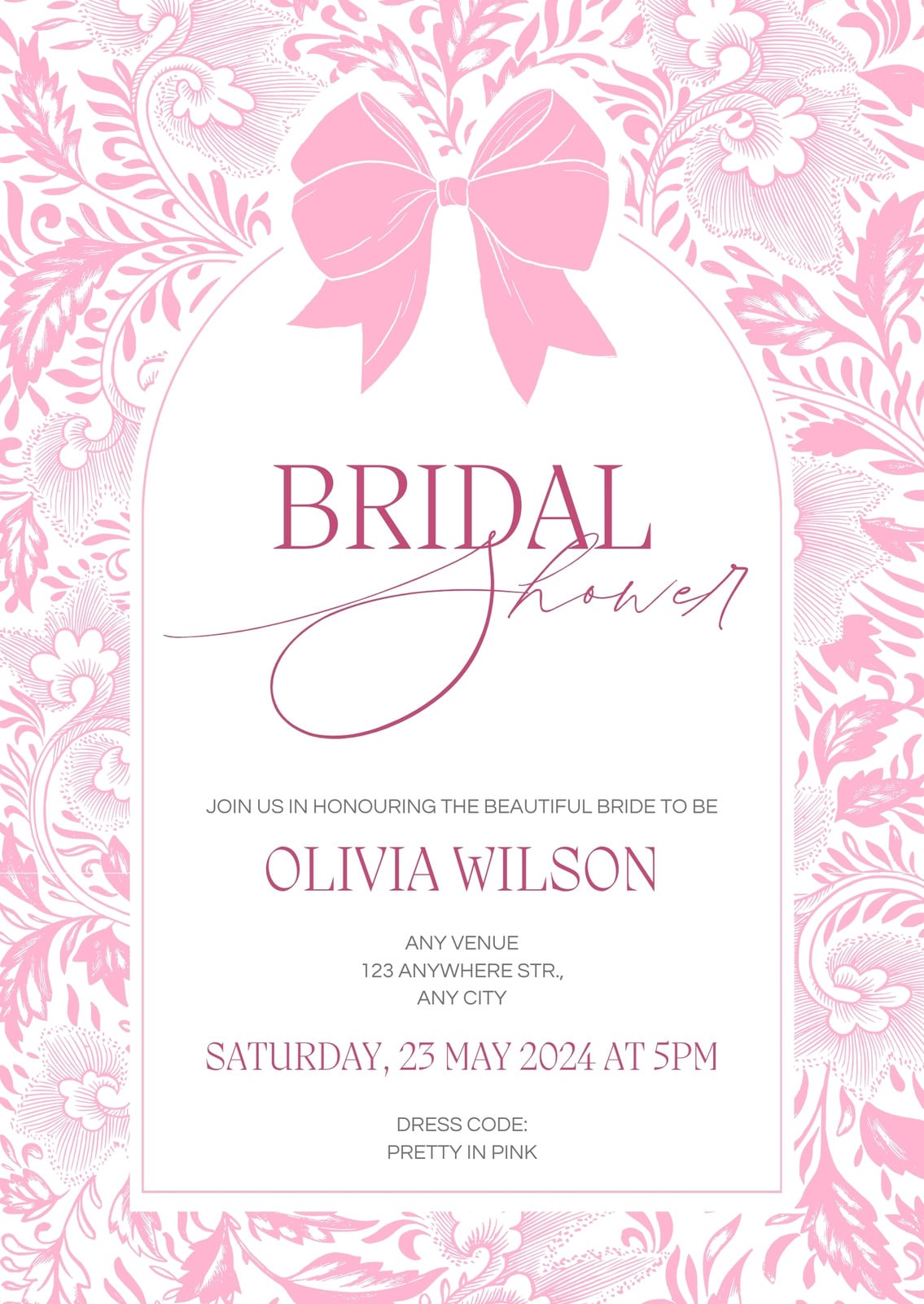 bridal shower dress invitations Bridal Shower Dress Invitation Pink African American Printable main image 0
