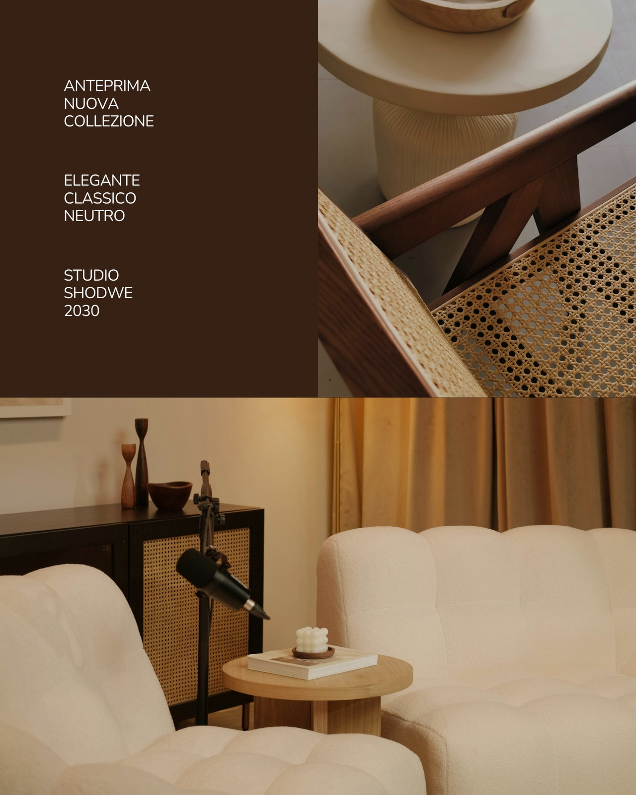 Marrone Beige Minimalista Arredamento Collage Di Foto Post Instagram
