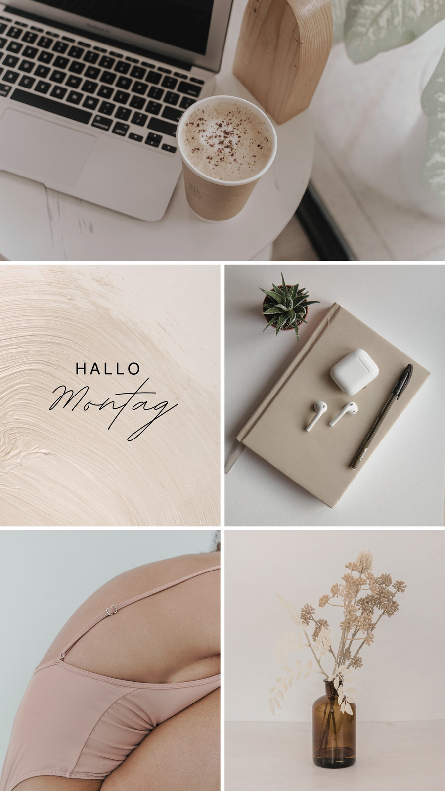 Beige Neutral Elegant Minimalistisch Collage Hallo Montag Instagram Story Beige Neutral Elegant Minimalistisch Collage Hallo Montag Instagram Story