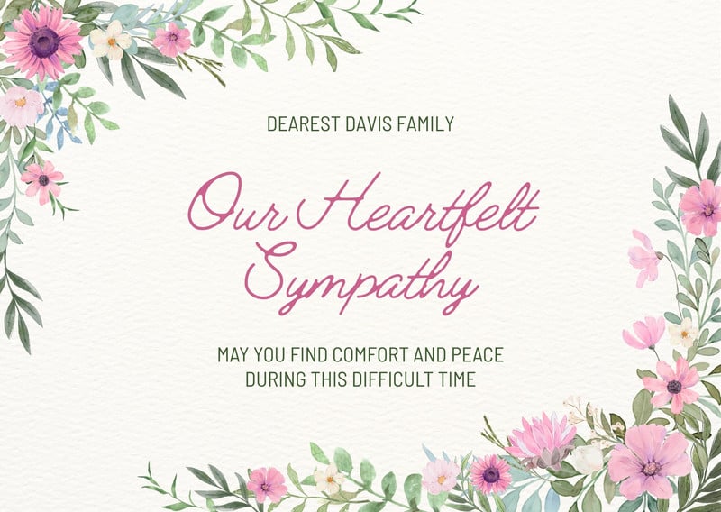 Free and customizable condolences templates