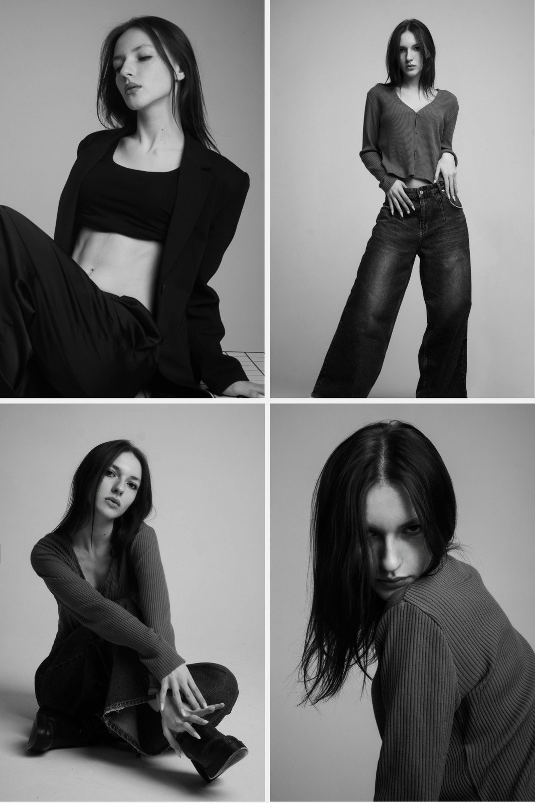 Black and White Aesthetic Simple Minimalist Fashion Photo Collage