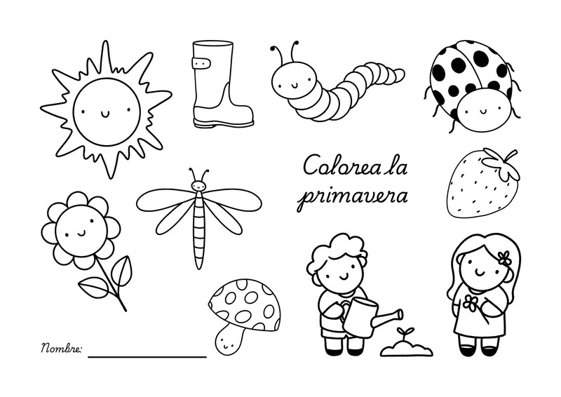 Dibujos de la primavera para colorear e imprimir | Canva