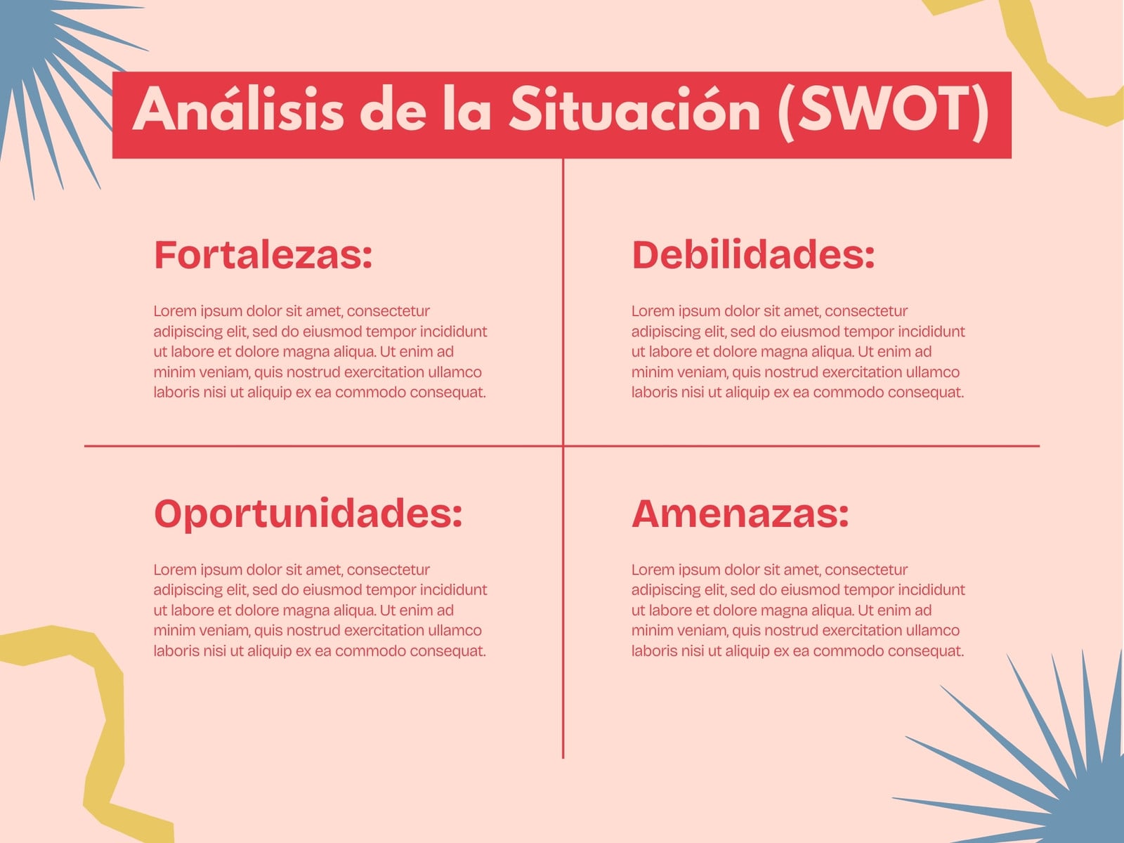 Gráfico Análisis de la Situación Rojo y Rosa
