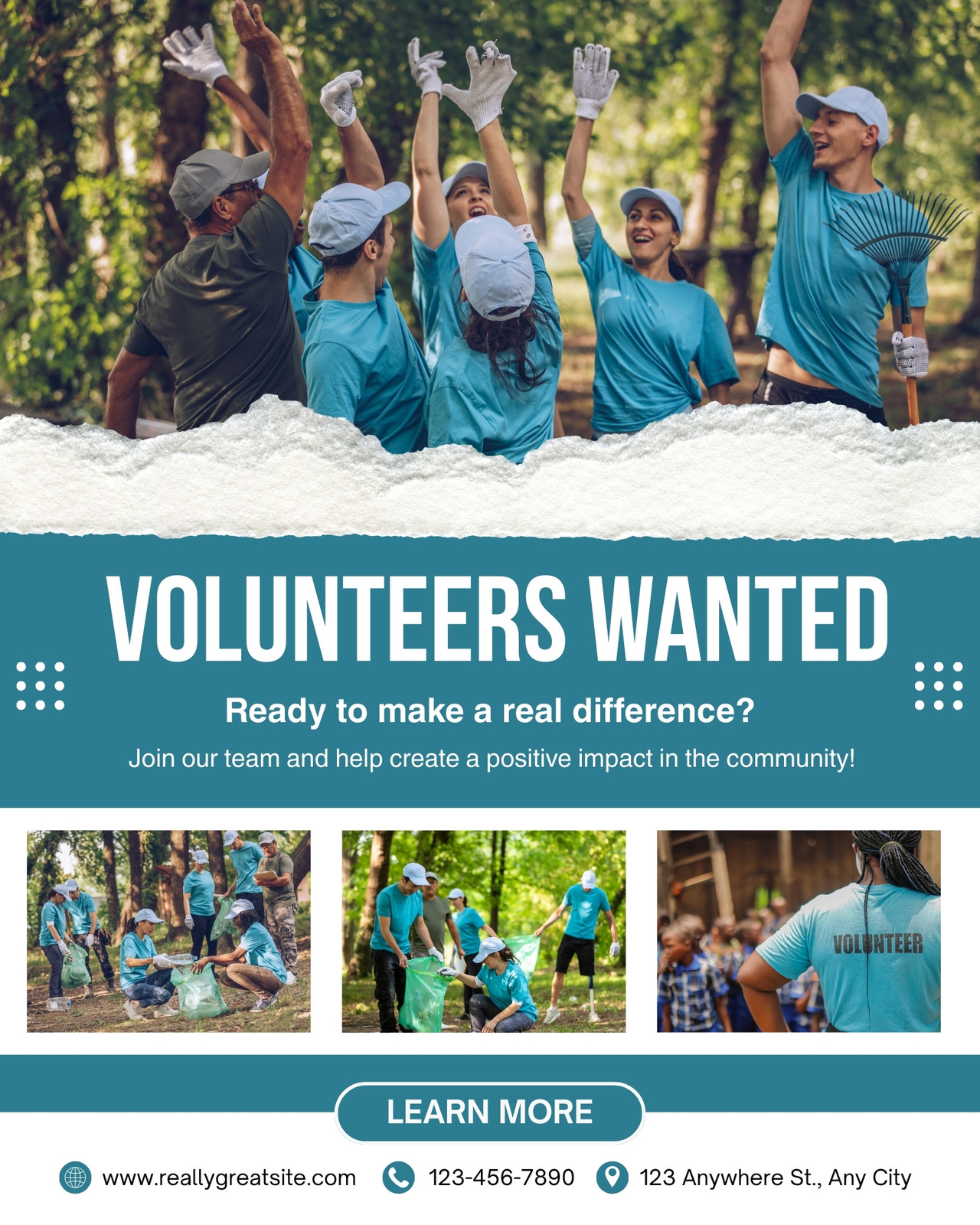 Turquoise And White Modern Volunteers Needed Instagram Post