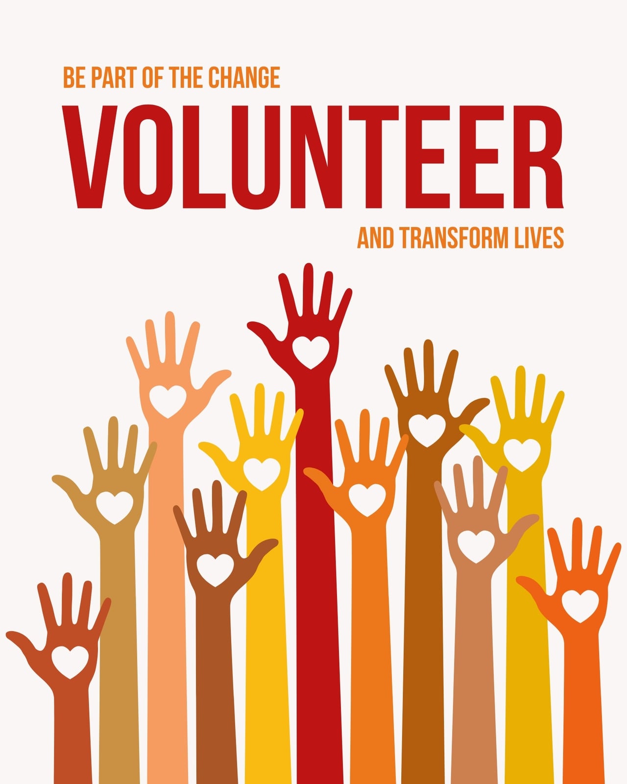 Red and Orange Bold Volunteer Campaign Instagram Post
