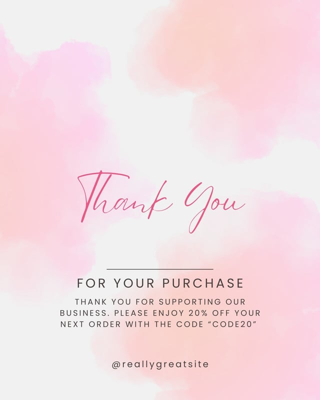 Free and customizable thank you for your purchase templates