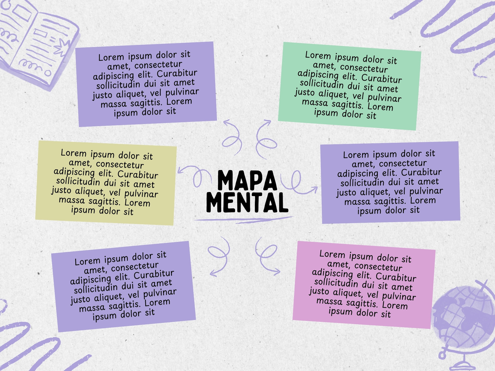 Gráfica Mapa Mental Creativo Morado