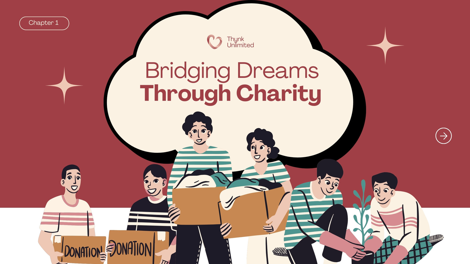 Red and Cream Illustrative Charity Project Presentation
