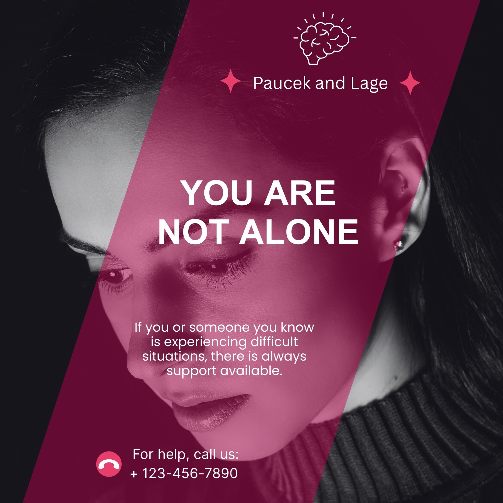 Pink And Black Modern Domestic Violence Support Instagram Post