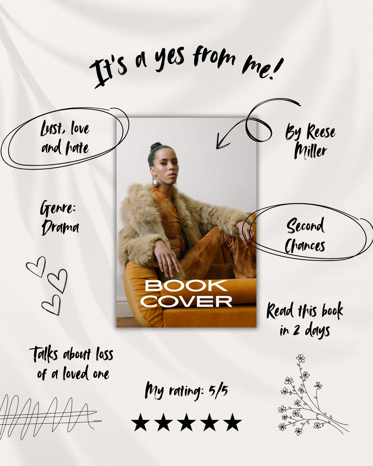 Black Scrapbook Illustration Book Review Instagram Post