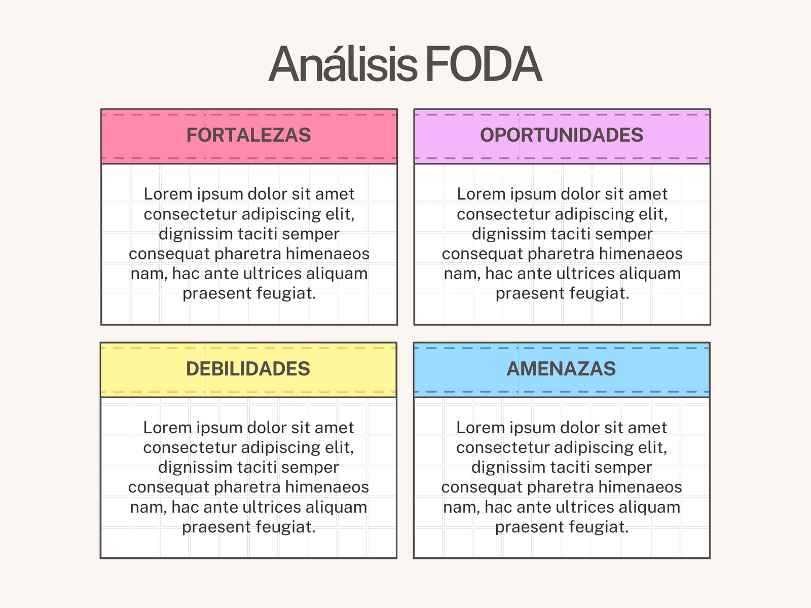 Gráfico Análisis FODA Moderno Multicolor