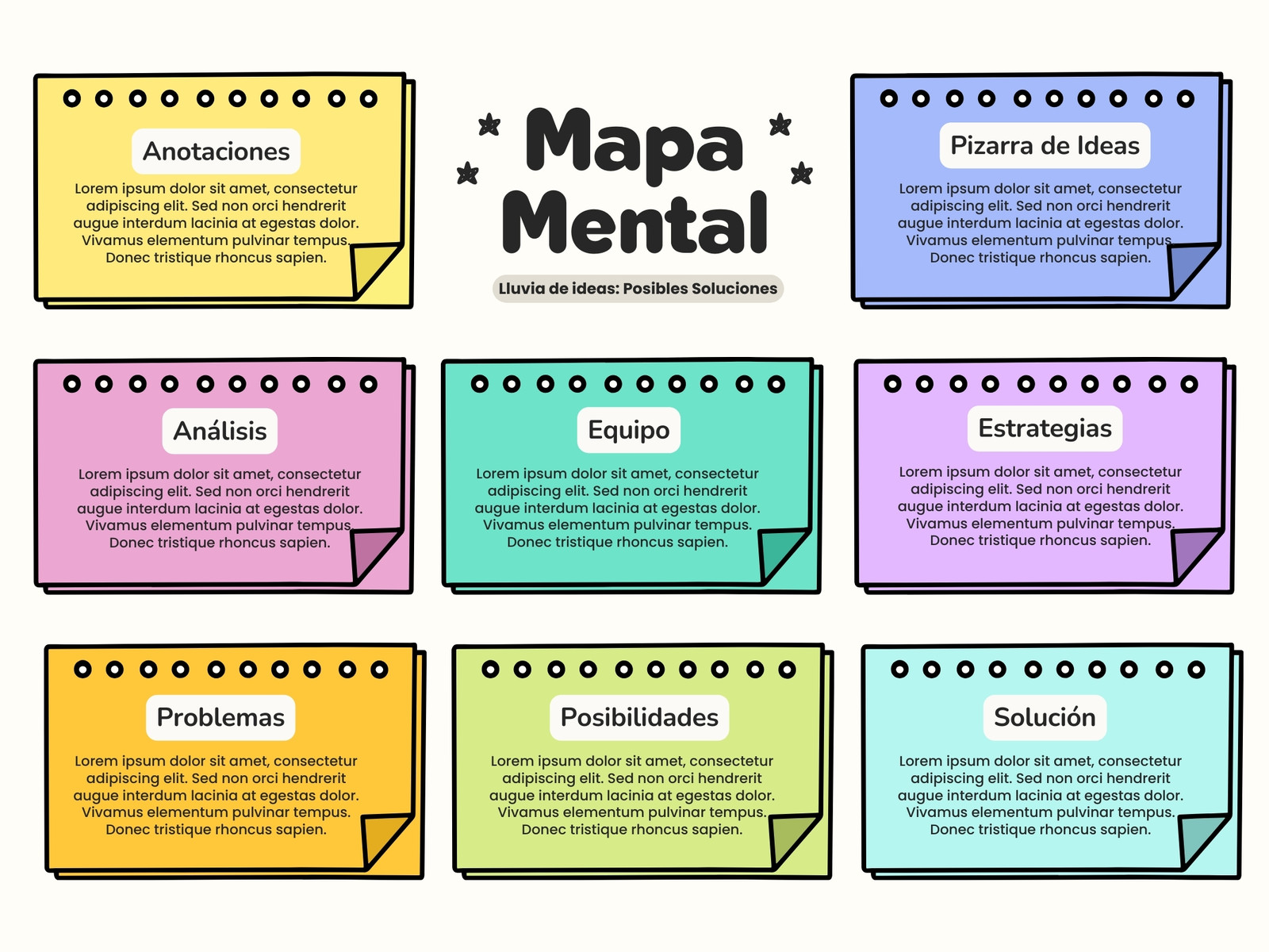 Gráfico Mapa mental Esquema Sencillo Colorido Azul